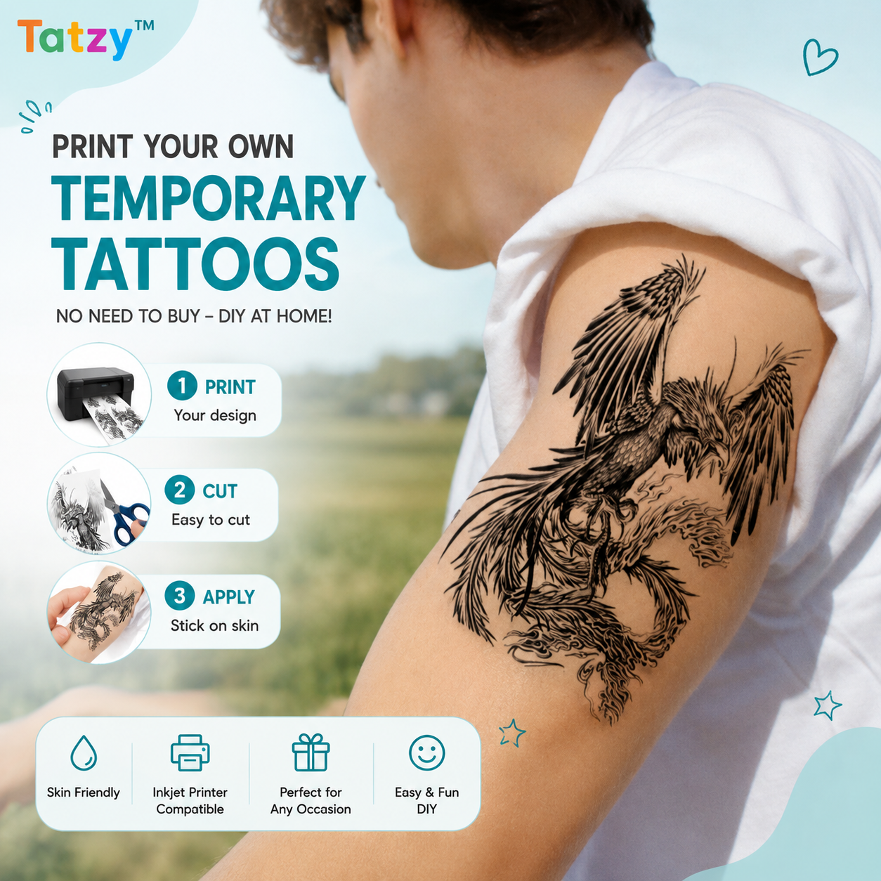 Printable Temporary Tattoo Paper for Inkjet Printers